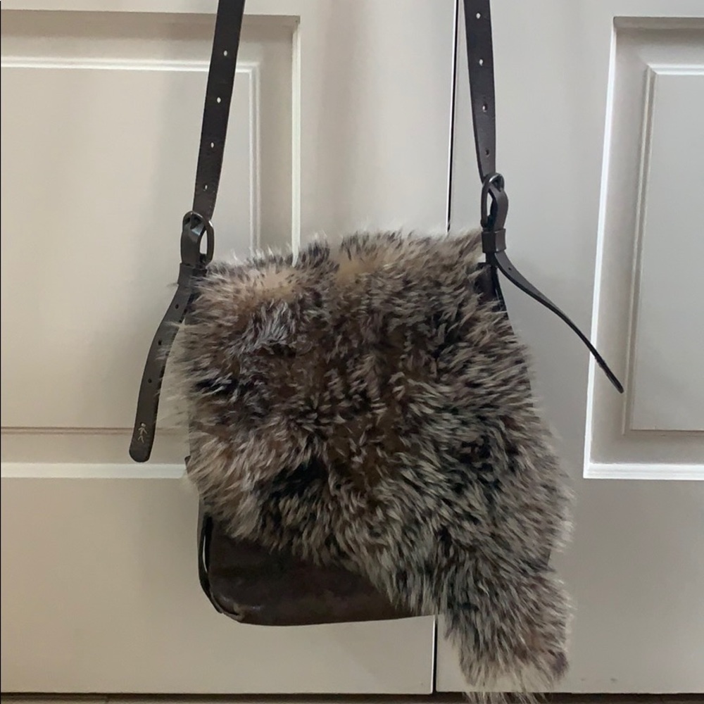 Henry Beguelin handmade leather and fur bag